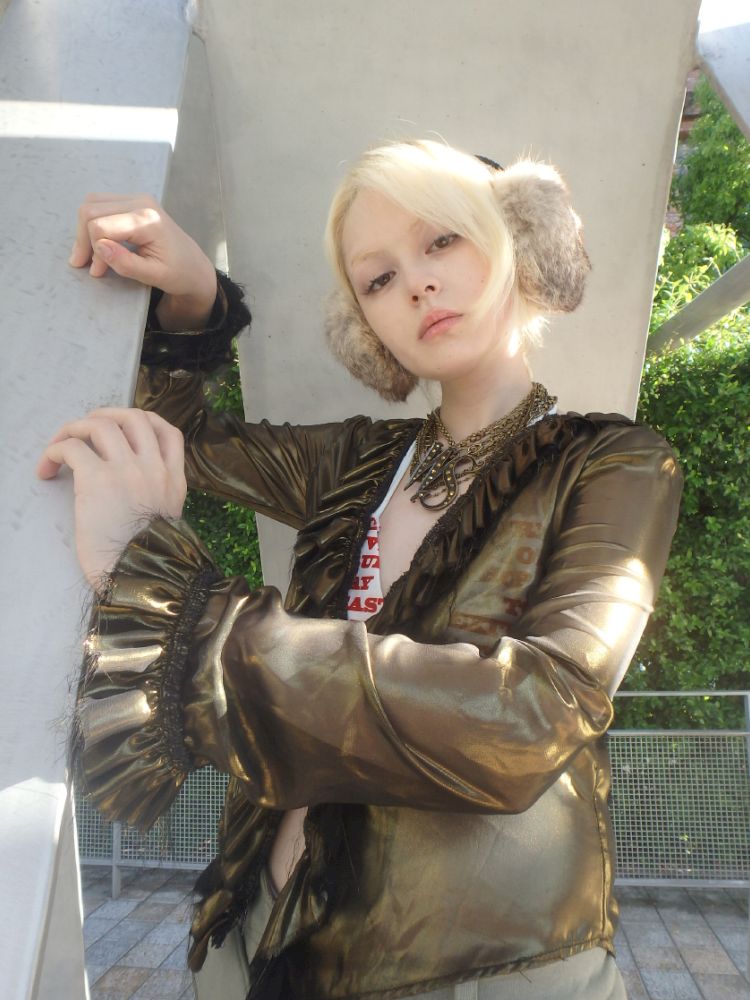 Metal antique bronze broken mesh cardigan【s0000013177】