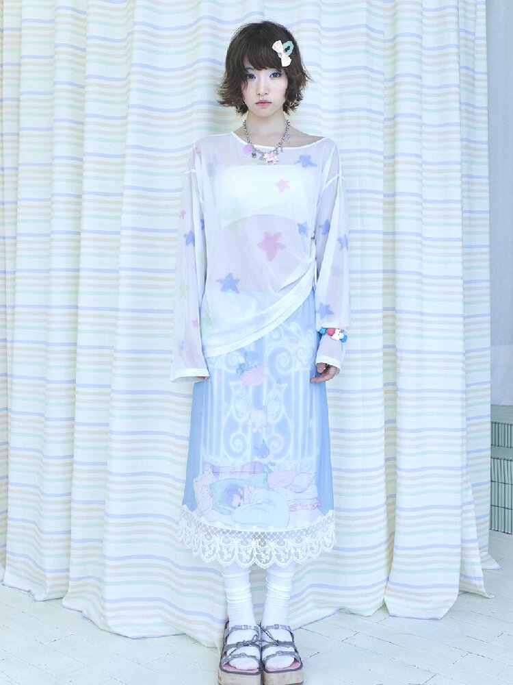Artistic Lace Mesh Half Length Dress【s0000017479】