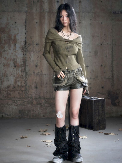 Drilling Long Sleeve Knit Sweater【s0000013888】