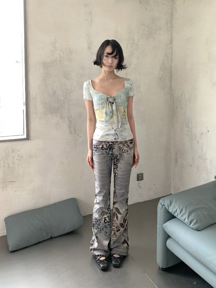Floral Polka Dot Sequin T-Shirt【s0000018093】