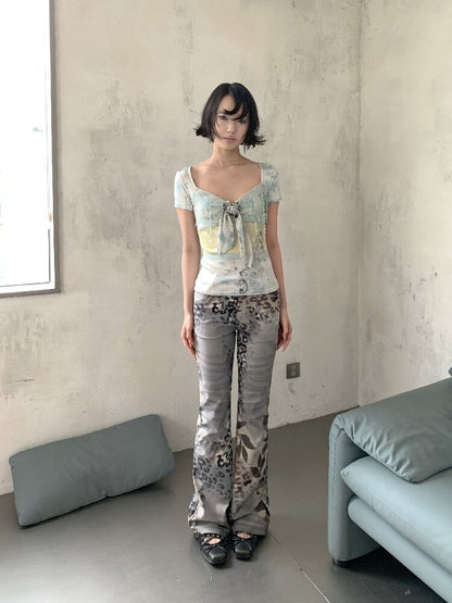 Floral Polka Dot Sequin T-Shirt【s0000018093】