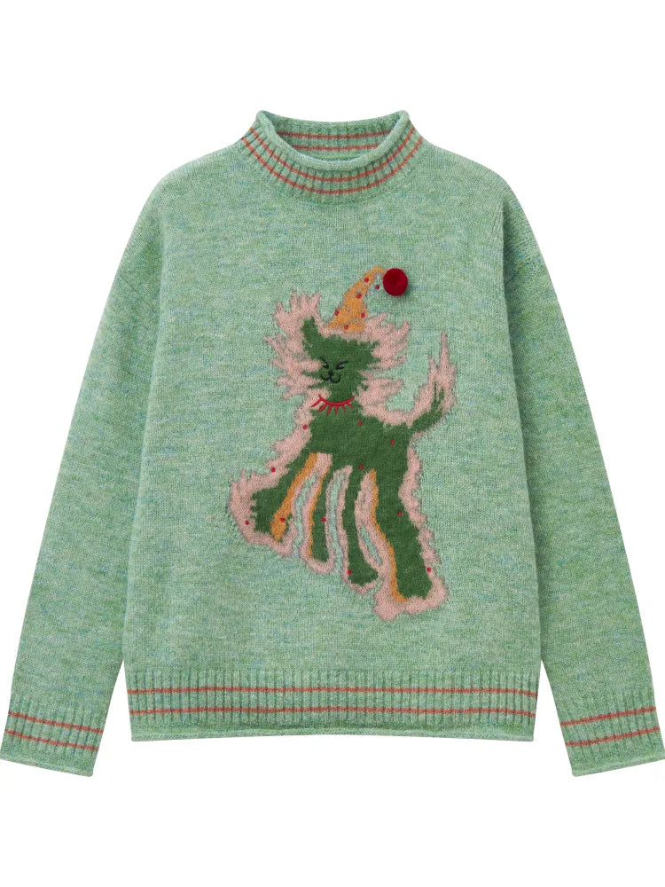 Slouchy Wool Mohair Knit Pullover Sweater【s0000013995】
