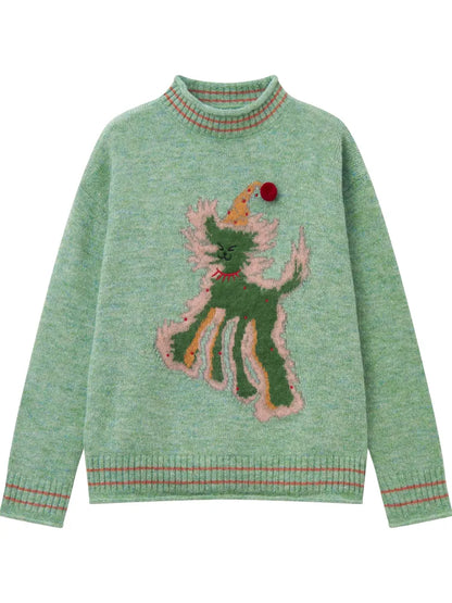 Slouchy Wool Mohair Knit Pullover Sweater【s0000013995】