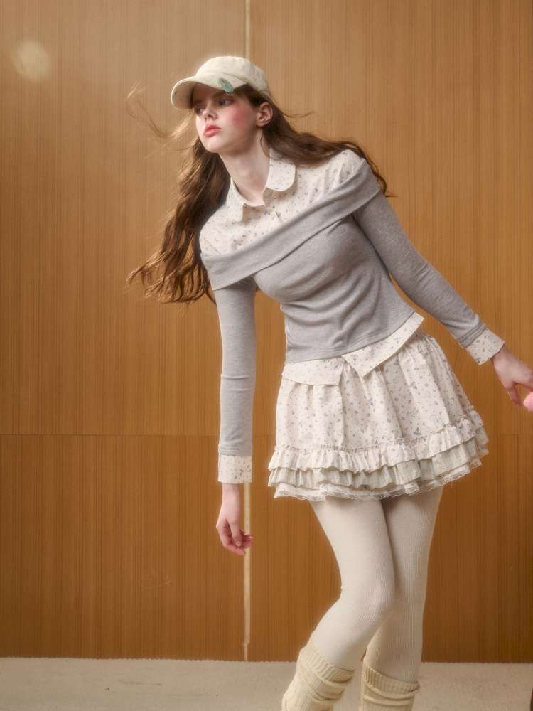 Rabbit Print Design Top Skirt【s0000014886】