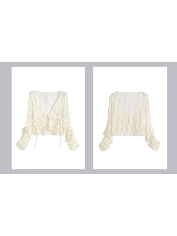 MUSCLE LACE DRAWSTRING SUN CARDIGAN [S0000009378]