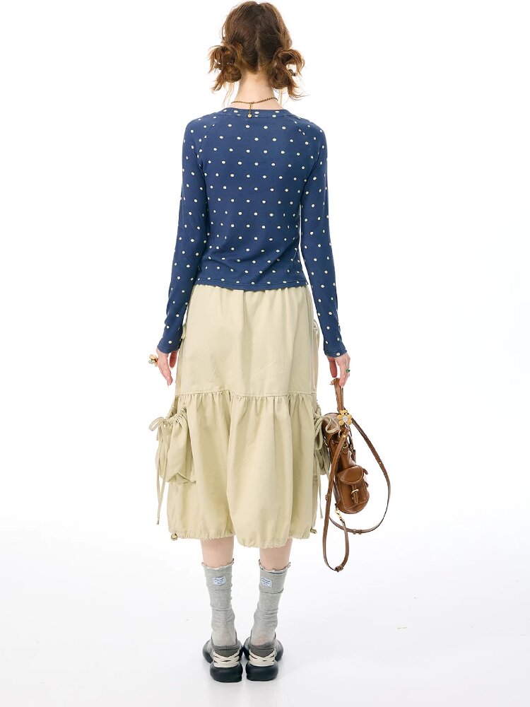 Pocket Drawstring Midi Skirt【s0000017888】