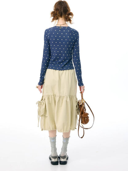 Pocket Drawstring Midi Skirt【s0000017888】