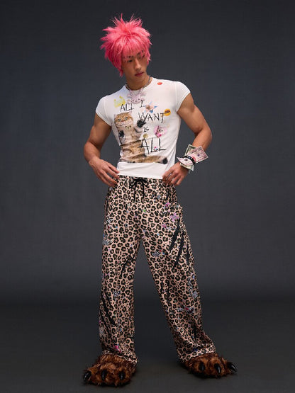 Cat Print Slim Fit T-Shirt【s0000017027】