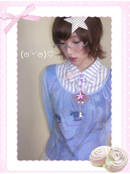 Dreamcore Star Wings Magic Wand Necklace【s0000014700】