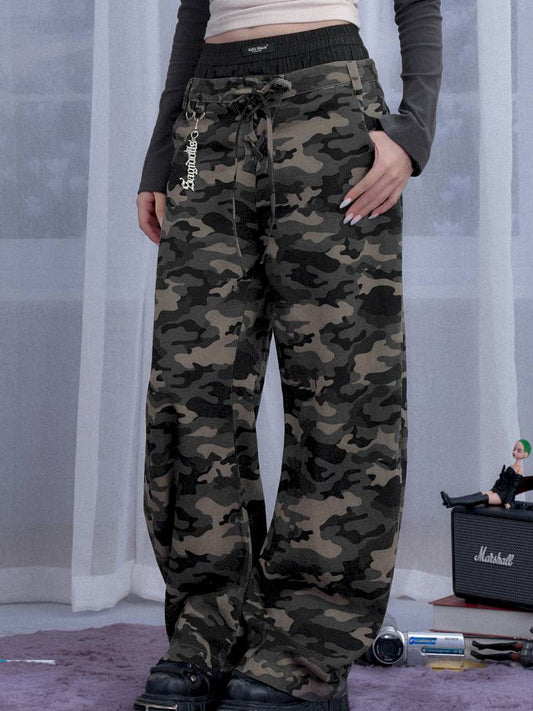 Street cool double waist camo pants【s0000014373】