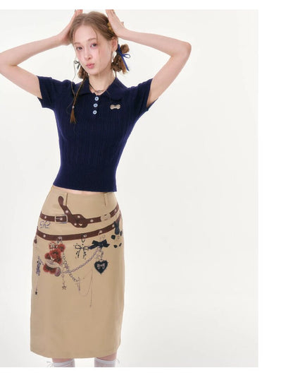 Twist Doll Collar Knitted T-Shirt【s0000016611】