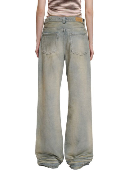 Cotton frayed high-waisted denim casual pants【s0000012501】