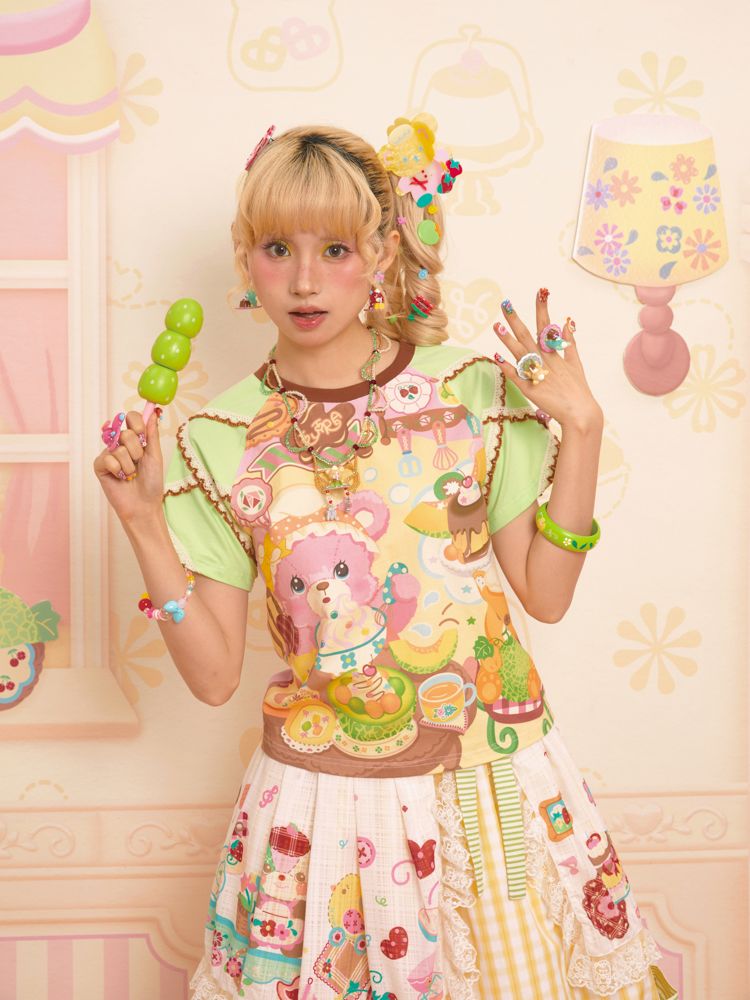 Patchwork Color Collision Neck T-Shirt【s0000013347】