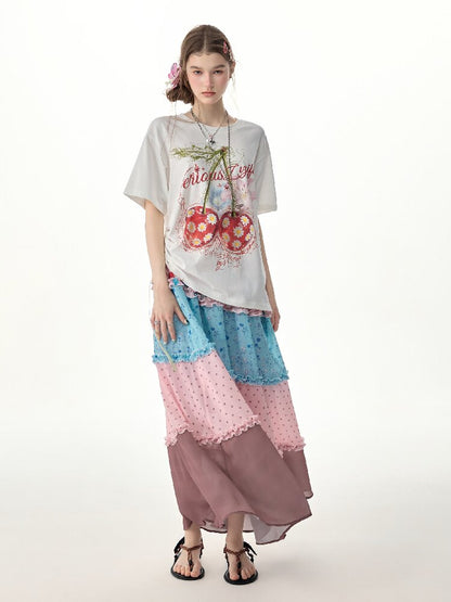 Daisy Cherry Vintage T Shirt【s0000017264】