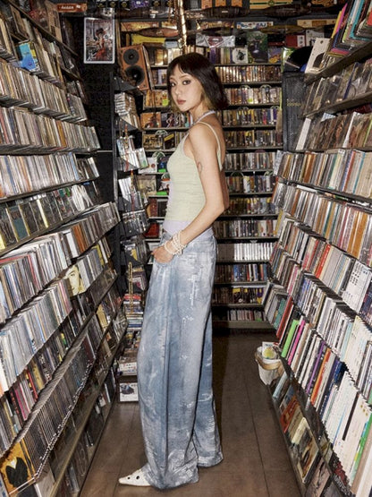 Printed wide leg jeans【s0000012285】