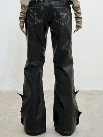 Strap Double Waist Leather Pants【s0000014834】