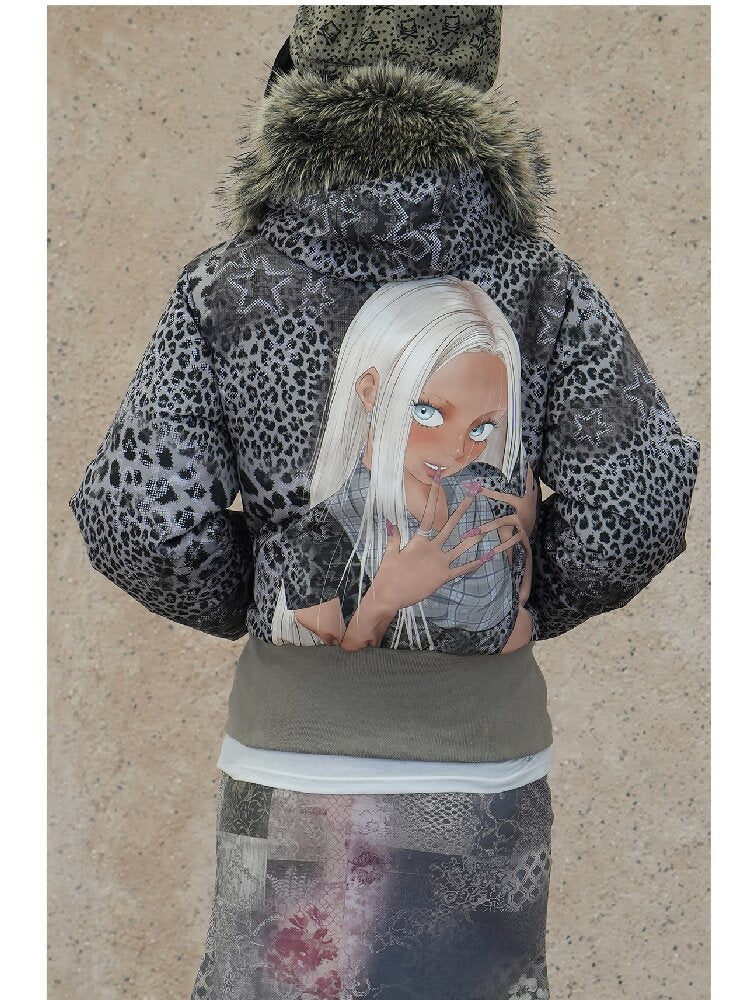 Graffiti White Duck Down Jacket【s0000018070】