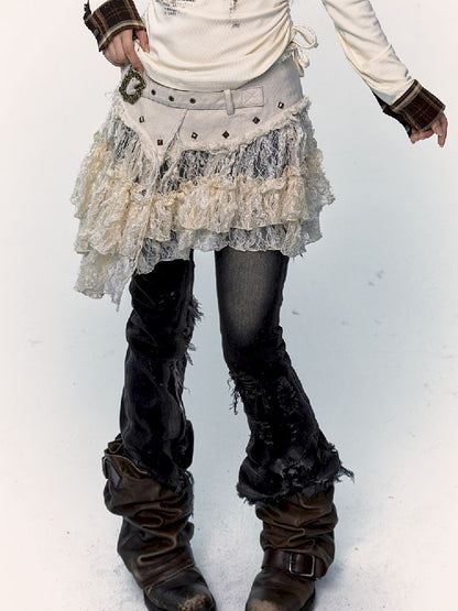 Lace Mesh Half Skirt【s0000011431】