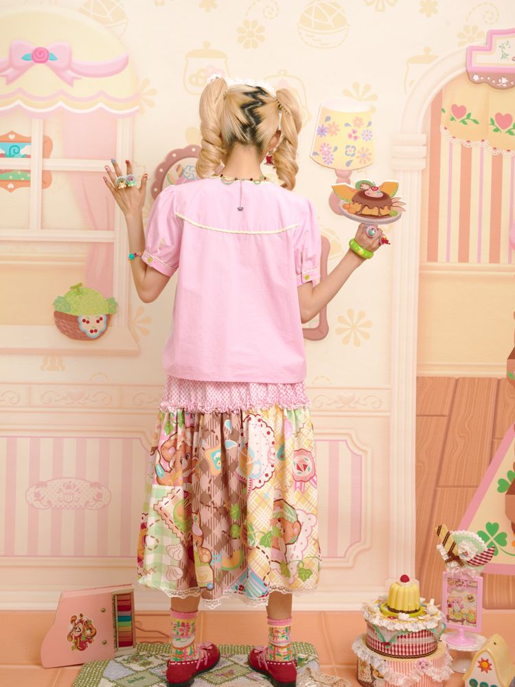 Embroidery Sweet Asymmetrical Peplum Shirt【s0000013352】