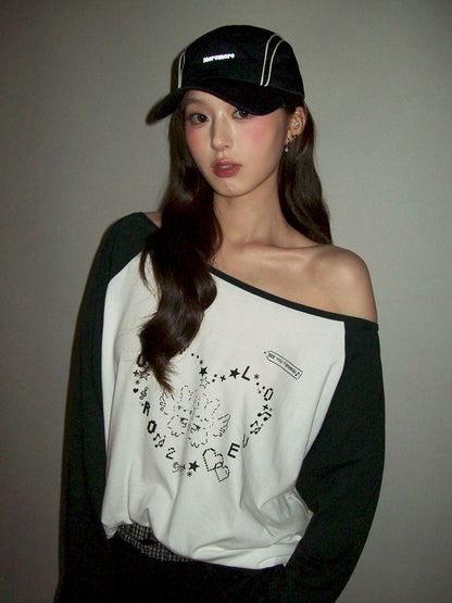 Plunge Long Sleeve T-shirt【s0000012543】