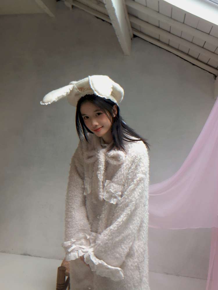 Rabbit-Eared Bendable Lace Beret【s0000014524】