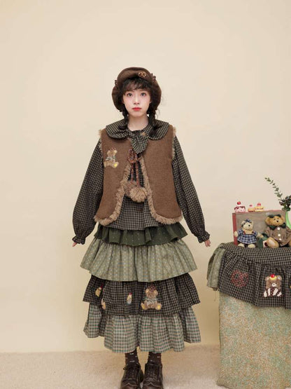 Vintage Girl Bear Dessert Cake Skirt【s0000014843】