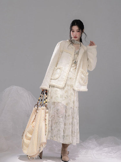 Broken Apricot White Wool Jacket【s0000015735】