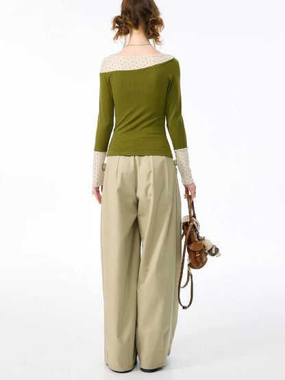 Soft Bow Drape Casual Wide Pants【s0000017874】