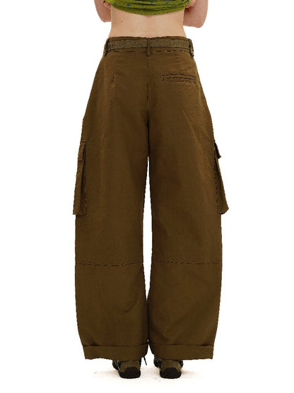 Long Staple Cotton Cargo Trousers【s0000016138】