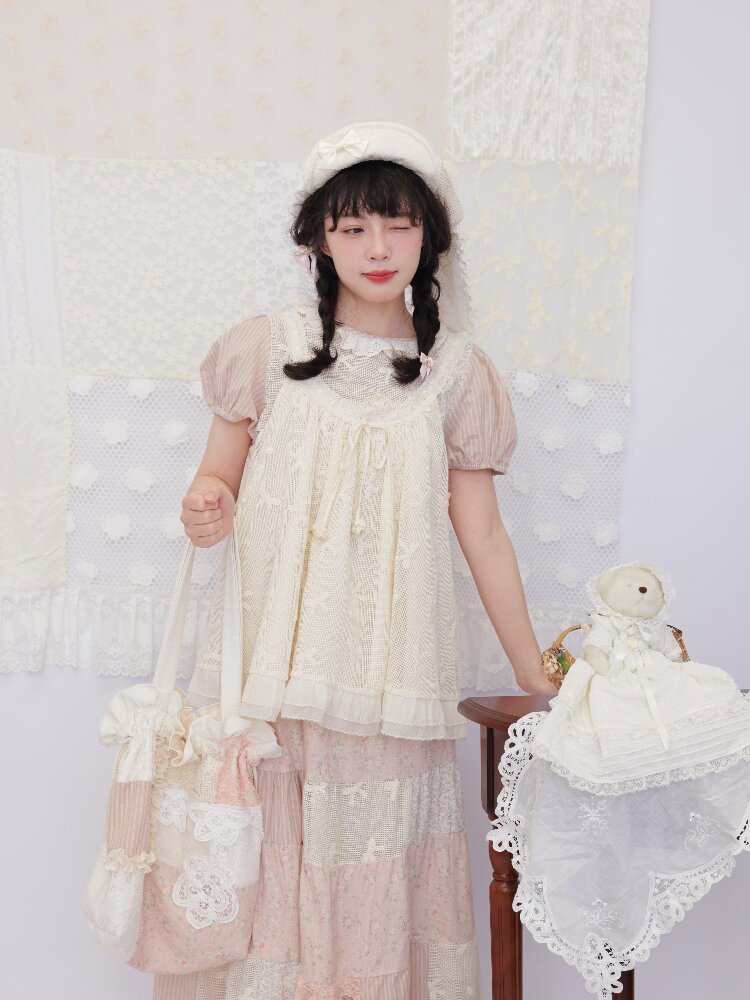 Striped Floral Patchwork Shirt【s0000016509】