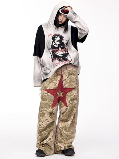 Raw Edge Patchwork Wide Leg【s0000011354】