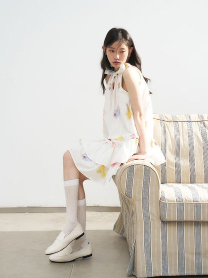 Bow Tie Hanging Neck Dress【s0000011956】