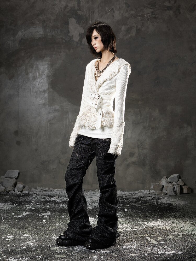 Ripped Hooded Knit【s0000015956】