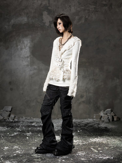 Ripped Hooded Knit【s0000015956】