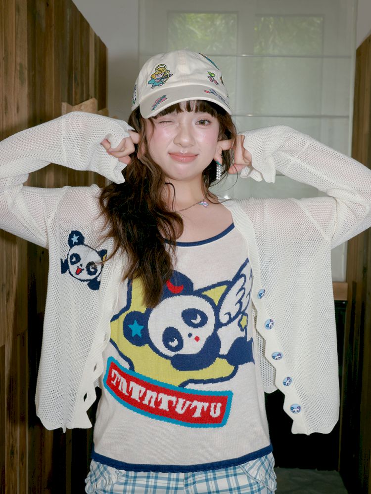Panda Thin Knitted Cardigan【s0000012758】