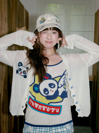 Panda Thin Knitted Cardigan【s0000012758】