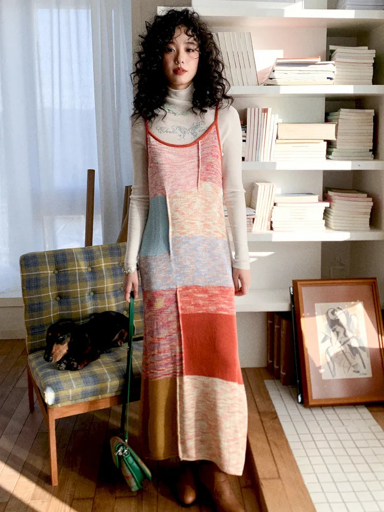 Knit Stretch Spaghetti Strap Dress【s0000013985】