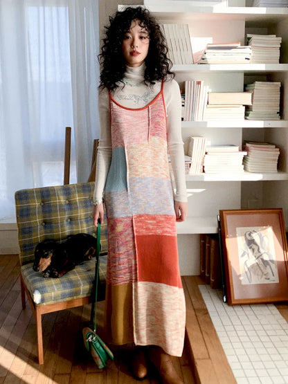 Knit Stretch Spaghetti Strap Dress【s0000013985】
