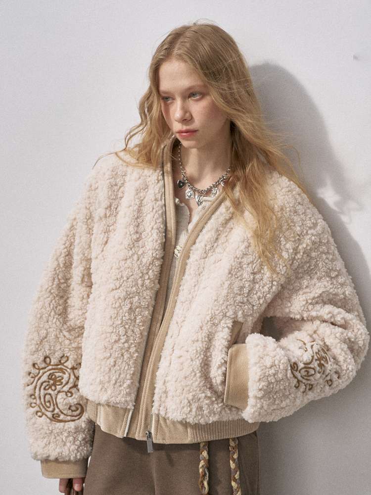 Lamb Wool Cashew Nut Parka Jacket【s0000015210】