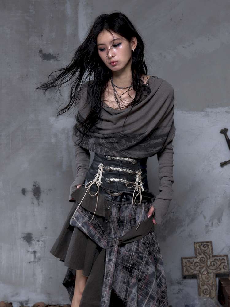 Double-breasted belted waist belt【s0000014464】