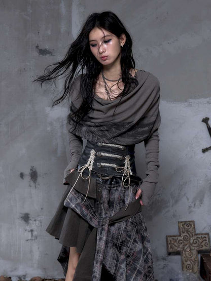 Double-breasted belted waist belt【s0000014464】