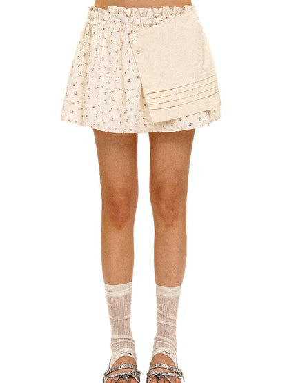 Tuck Pleated Faux Two-Piece Skirt【s0000017420】