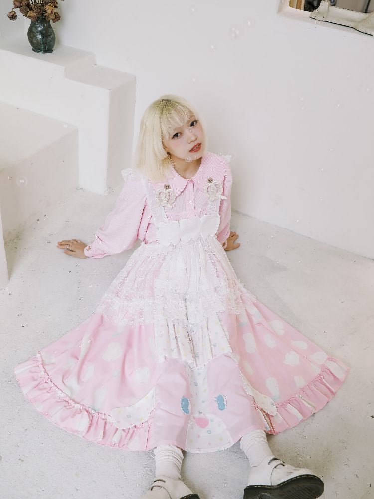 Patchwork Lolita Cake Halter Dress【s0000010460】