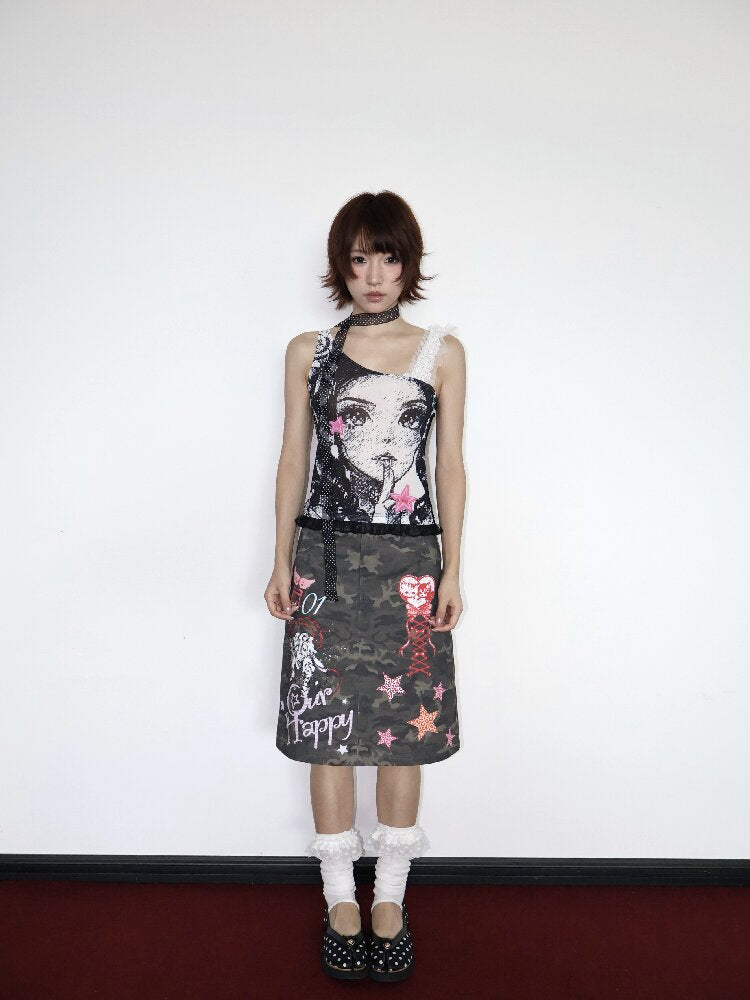 Lace Mesh Vest Suspender Top【s0000018661】