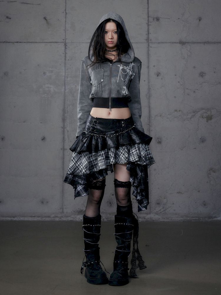 Heavy leather bustier skirt【s0000013467】