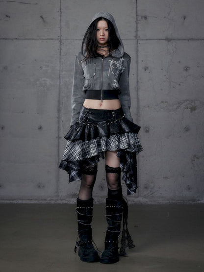 Heavy leather bustier skirt【s0000013467】