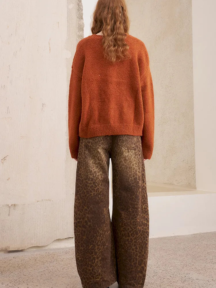 Embroidered Crewneck Pullover Sweater【s0000014082】