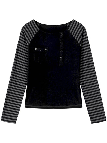 Striped Raglan Sleeve T-Shirt【s0000014430】