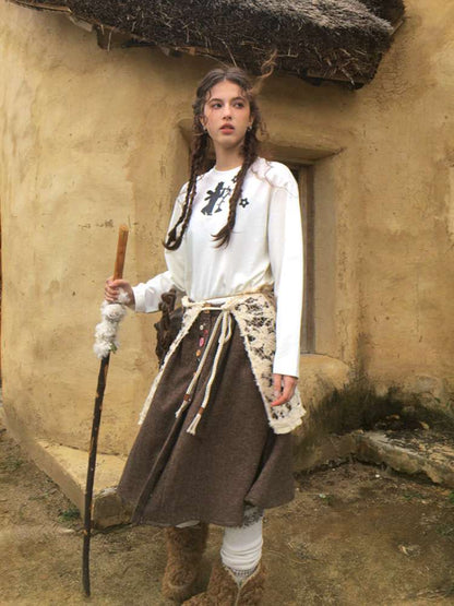 Forest Elf Print Long Sleeve T-Shirt【s0000014898】