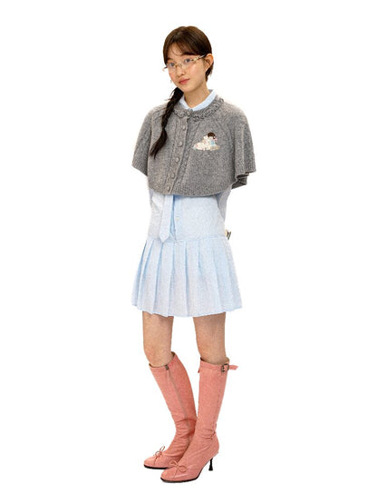 Horse Patch Embroidered Cape Top【s0000016124】